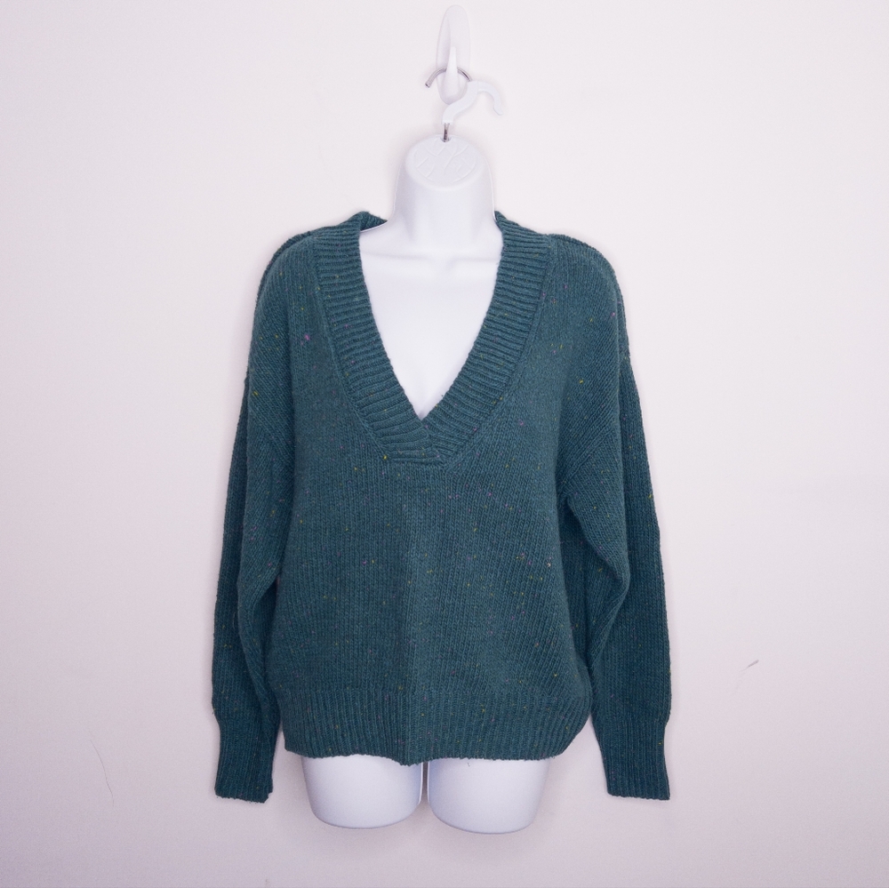 Abound Nordstrom Women's V-neck Sweater Size Medium Teal Shirt